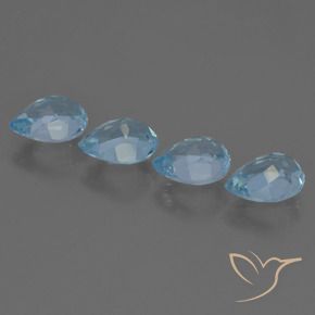 Pedras preciosas de Topázio Céu azul natural de 3.47 ct, Formato de pêra, VS
