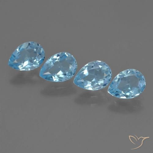 3.41ctw Natural Azul Suíço Topázio, Formato de pêra, VS