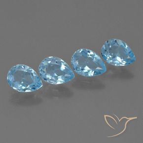 Pedras preciosas de Topázio Azul Suíço natural de 3.41 ct, Formato de pêra, VS