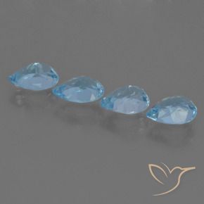 Pedras preciosas de Topázio Azul Suíço natural de 3.41 ct, Formato de pêra, VS