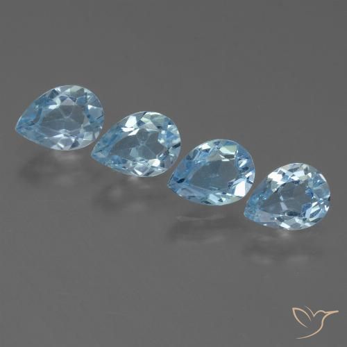 3.37ctw Natural Céu azul Topázio, Formato de pêra, VS