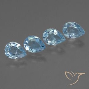 Pedras preciosas de Topázio Céu azul natural de 3.37 ct, Formato de pêra, VS