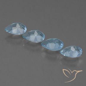Pedras preciosas de Topázio Céu azul natural de 3.37 ct, Formato de pêra, VS