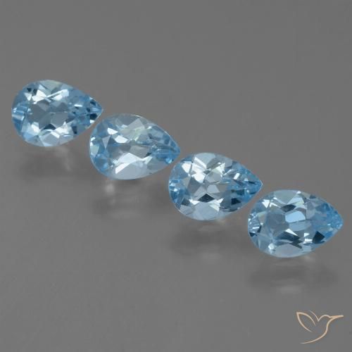 3.41ctw Natural Azul Suíço Topázio, Formato de pêra, VS