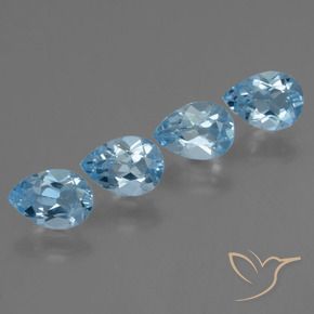Pedras preciosas de Topázio Azul Suíço natural de 3.41 ct, Formato de pêra, VS