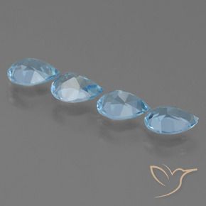 Pedras preciosas de Topázio Azul Suíço natural de 3.41 ct, Formato de pêra, VS