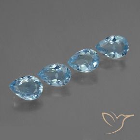 Pedras preciosas de Topázio Céu azul natural de 3.27 ct, Formato de pêra, VS