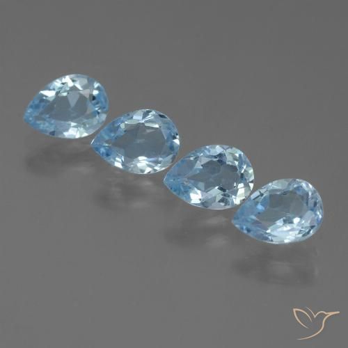 3.39ctw Natural Céu azul Topázio, Formato de pêra, VS