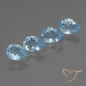 Pedras preciosas de Topázio Céu azul natural de 3.39 ct, Formato de pêra, VS