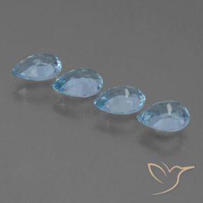 Pedras preciosas de Topázio Céu azul natural de 3.39 ct, Formato de pêra, VS