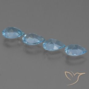 Pedras preciosas de Topázio Azul Suíço natural de 3.10 ct, Formato de pêra, VS
