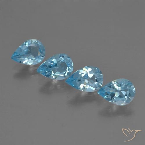 2.74ctw Natural Azul Suíço Topázio, Formato de pêra, VS