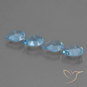 Pedras preciosas de Topázio Azul Suíço natural de 2.74 ct, Formato de pêra, VS