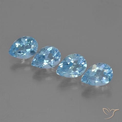3.36ctw Natural Azul Suíço Topázio, Formato de pêra, VS