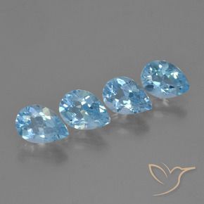 Pedras preciosas de Topázio Azul Suíço natural de 3.36 ct, Formato de pêra, VS