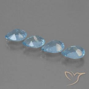 Pedras preciosas de Topázio Azul Suíço natural de 3.36 ct, Formato de pêra, VS