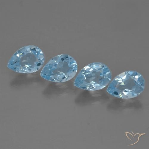 3.51ctw Natural Céu azul Topázio, Formato de pêra, VS