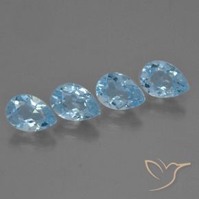 Pedras preciosas de Topázio Céu azul natural de 3.51 ct, Formato de pêra, VS