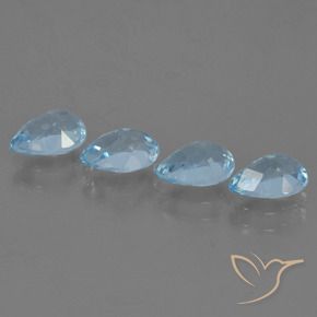 Pedras preciosas de Topázio Céu azul natural de 3.51 ct, Formato de pêra, VS