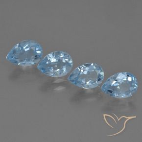 Pedras preciosas de Topázio Azul Suíço natural de 3.35 ct, Formato de pêra, VS