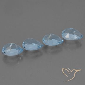 Pedras preciosas de Topázio Azul Suíço natural de 3.35 ct, Formato de pêra, VS