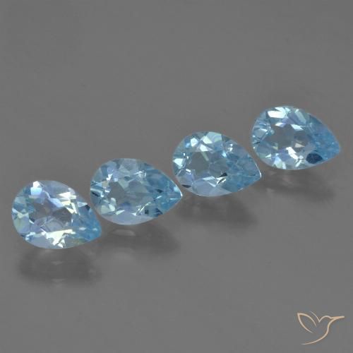 3.16ctw Natural Azul Suíço Topázio, Formato de pêra, VS