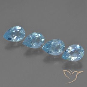 Pedras preciosas de Topázio Azul Suíço natural de 3.16 ct, Formato de pêra, VS