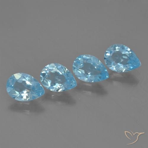 3.04ctw Natural Céu azul Topázio, Formato de pêra, VS