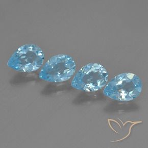 Pedras preciosas de Topázio Céu azul natural de 3.04 ct, Formato de pêra, VS