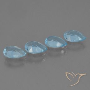 Pedras preciosas de Topázio Céu azul natural de 3.04 ct, Formato de pêra, VS