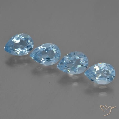3.30ctw Natural Azul Suíço Topázio, Formato de pêra, VS