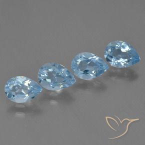 Pedras preciosas de Topázio Azul Suíço natural de 3.30 ct, Formato de pêra, VS