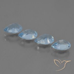 Pedras preciosas de Topázio Azul Suíço natural de 3.30 ct, Formato de pêra, VS