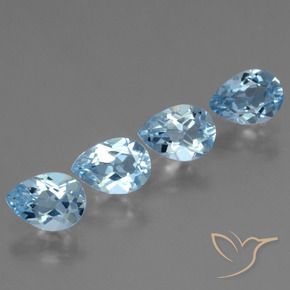 Pedras preciosas de Topázio Azul Suíço natural de 3.20 ct, Formato de pêra, VS