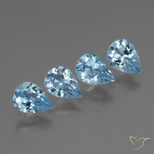 2.87ctw Natural Céu azul Topázio, Formato de pêra, VS