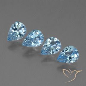 Pedras preciosas de Topázio Céu azul natural de 2.87 ct, Formato de pêra, VS