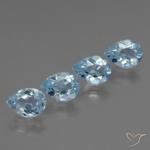Pedras preciosas de Topázio Céu azul natural de 3.43 ct, Formato de pêra, VS