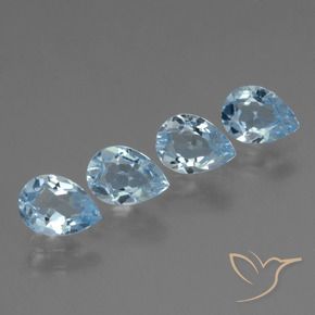Pedras preciosas de Topázio Céu azul natural de 3.42 ct, Formato de pêra, VS