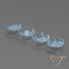 Pedras preciosas de Topázio Céu azul natural de 3.42 ct, Formato de pêra, VS