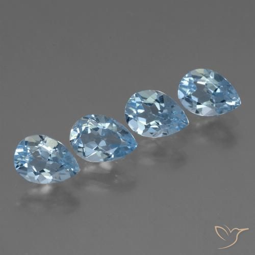 3.45ctw Natural Azul Suíço Topázio, Formato de pêra, VS