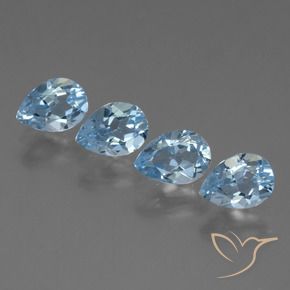 Pedras preciosas de Topázio Azul Suíço natural de 3.45 ct, Formato de pêra, VS