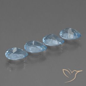Pedras preciosas de Topázio Azul Suíço natural de 3.45 ct, Formato de pêra, VS
