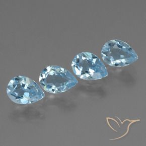 Pedras preciosas de Topázio Céu azul natural de 3.43 ct, Formato de pêra, VS
