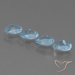 Pedras preciosas de Topázio Céu azul natural de 3.43 ct, Formato de pêra, VS
