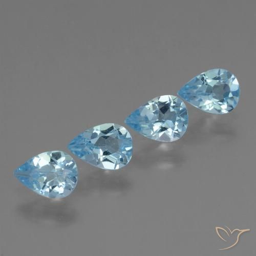 2.82ctw Natural Céu azul Topázio, Formato de pêra, VS