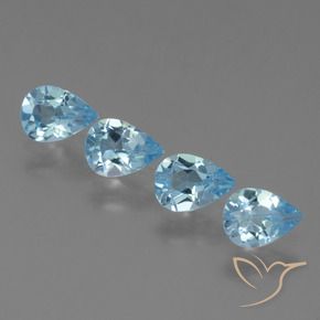 Pedras preciosas de Topázio Céu azul natural de 2.82 ct, Formato de pêra, VS