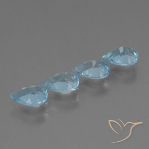 Pedras preciosas de Topázio Céu azul natural de 2.82 ct, Formato de pêra, VS