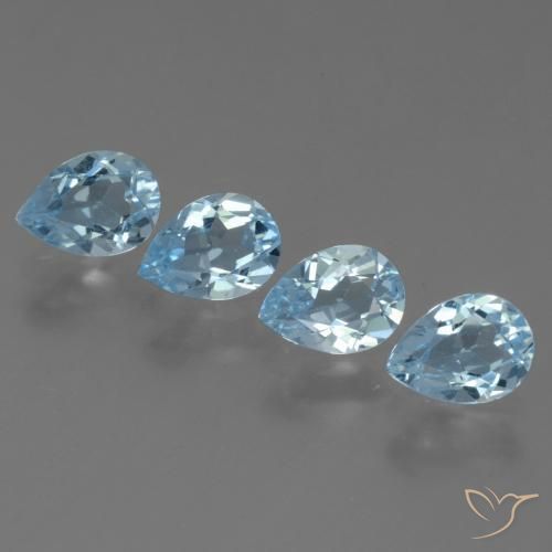 Pedras preciosas de Topázio Céu azul natural de 3.26 ct, Formato de pêra, VS