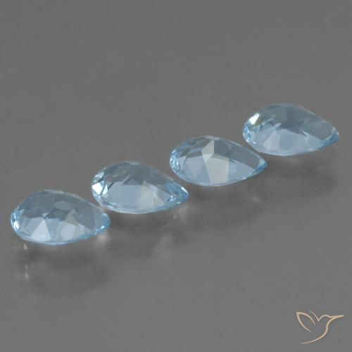 Pedras preciosas de Topázio Céu azul natural de 3.26 ct, Formato de pêra, VS