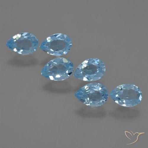 3.21ctw Natural Azul Suíço Topázio, Formato de pêra, VS